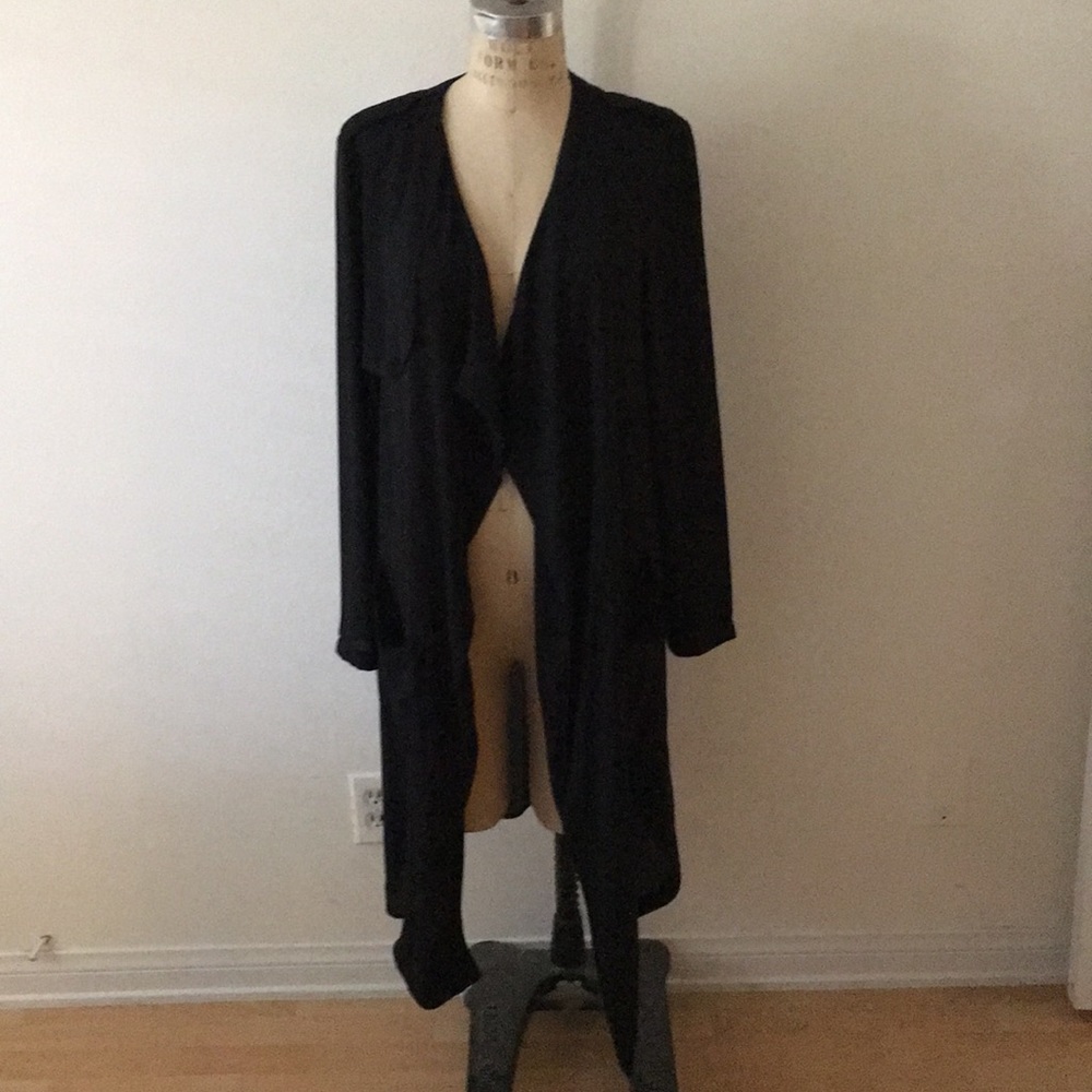 Soft woven trench style jacket